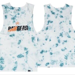 NEW RawGear Men's Medium Blue White Tie Dye Tank Top Muscle Shirt style RG331